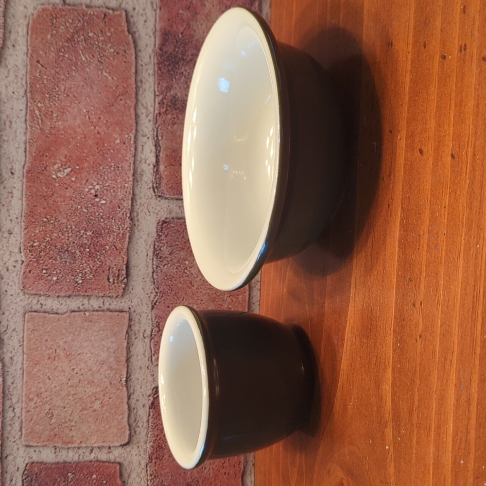 Vintage Hall dark green bowl and custard cup